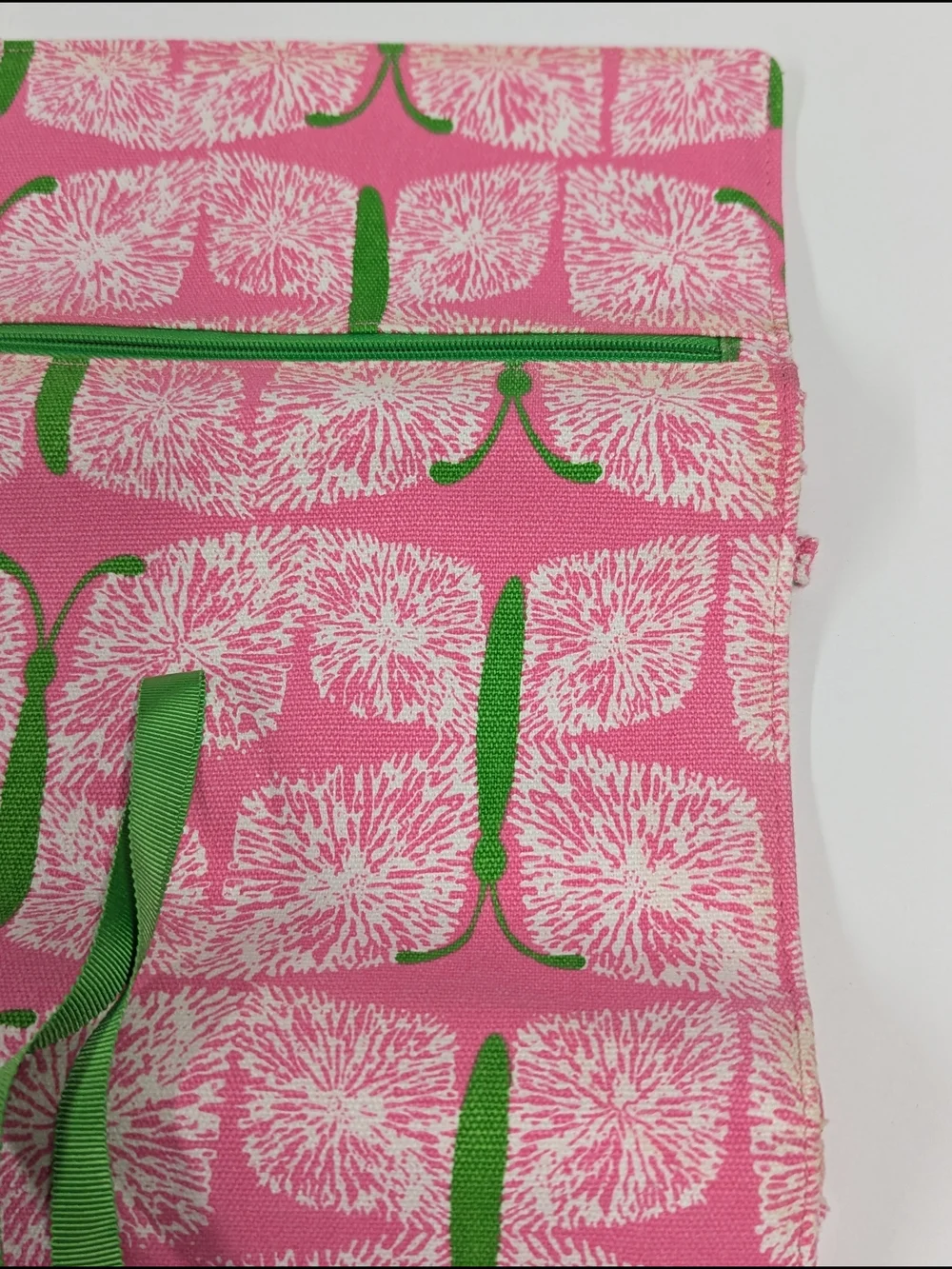Lilly Pulitzer Jewelry Roll Pink Green Travel Organizer Case Floral Roll Up Pouc